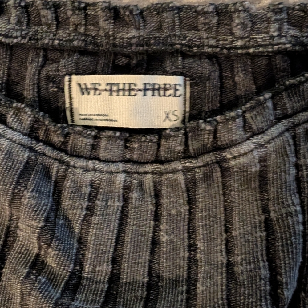 Free People NWOT Meant To Be Tee in Black Heather sz XS - Picture 5 of 12